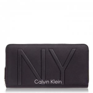 Calvin Klein NY Shaped Zip Around Purse - BLACK BAX
