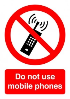 Extra Value PH01051S A5 Self Adhesive Safety Sign - No Mobile Phones