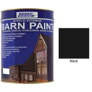 Bedec - Barn Paint - Satin - Black - 5L - Black