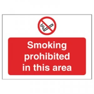 Blick Safety Sign Smoking Prohibited in This Area 450x600mm PVC P35ZR