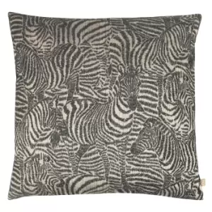 Hector Zebra Jacquard Rectangular Cushion Onyx, Onyx / 55 x 55cm / Polyester Filled