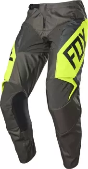 FOX 180 REVN Motocross Pants, grey-yellow, Size 28, grey-yellow, Size 28