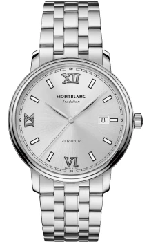 Mont Blanc - Mont Blanc Tradition Automatic Date 40 Mm - Wrist Watch - Silver