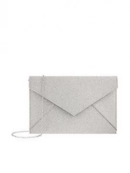 Accessorize Lily Glitter Envelope Clutch - Silver