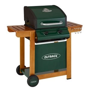 Outback Trooper 2 Burner Gas BBQ with Trolley and Hood