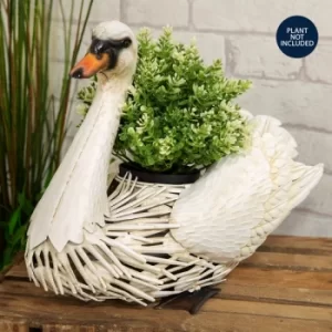Country Living Handmade Metal Swan Planter