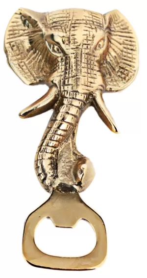 Gold Metal Elephant Head Bottle Opener