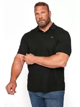 BadRhino Essential Plain Polo Shirt - Black, Size 2XL, Men
