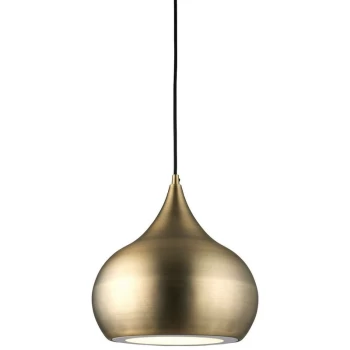 Endon Directory Lighting - Endon Brosnan - 1 Light Dome Ceiling Pendant Matt Antique Brass