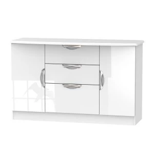 Indices 3-Drawer, Double Door Sideboard - White