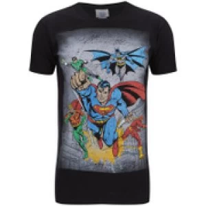 DC Comics Mens Superhero Flying T-Shirt - Black - S