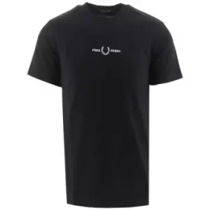 Fred Perry Black Embroidered T-Shirt