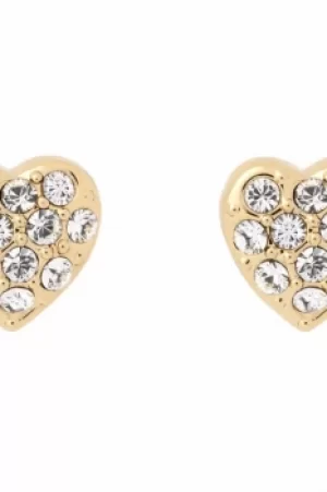 Ted Baker Ladies Gold Plated Pave Crystal Heart Stud Earrings TBJ1517-02-02