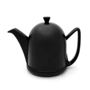 Bredemeijer Teapot Cosy Design Stoneware Black Body 1.0L with Matt Black Steel C