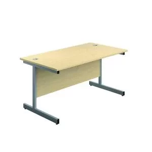 Jemini Single Rectangular Desk 1800x600x730mm MapleSilver KF800809