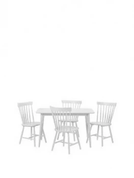 Julian Bowen Torino 120 Cm Dining Table + 4 Chairs - White