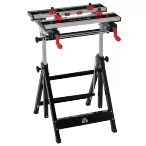 Foldable Work Bench Tool Stand with Adjustable Height & Clamps Saw Table