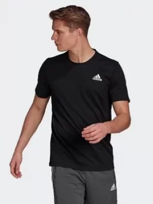 adidas Aeroready Designed 2 Move Sport T-Shirt, Black/White, Size L, Men