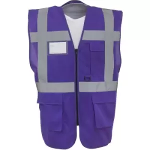 Yoko Hi-Vis Premium Executive/Manager Waistcoat / Jacket (L) (Purple) - Purple