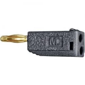 Straight blade plug Plug straight Pin diameter 2mm Black Staeu