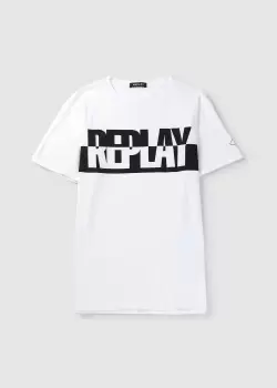 Replay Mens Domino Short Sleeve T-Shirt In White