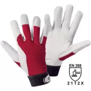 L+D Griffy 1706-10 White, Red Nappa leather with red interlock back of the hand 10 EN 388 CAT II