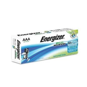 Energizer EcoAdvanced AAA Alkaline Batteries Pack of 20 Batteries