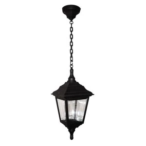 1 Light Outdoor Ceiling Chain Lantern Black IP44, E27
