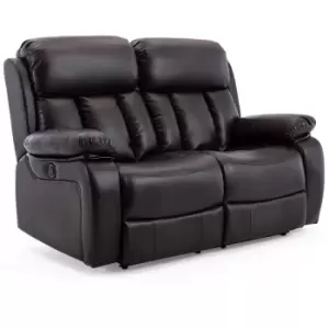 Chester high back electric bond grade leather recliner 3+2+1 sofa armchair set brown 2 seater - Brown