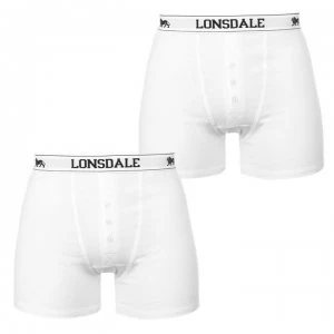 Lonsdale 2 Pack Boxers Mens - White