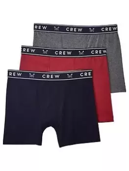 Crew Clothing 3 Pack Jersey Boxer - Multi, Size S, Men