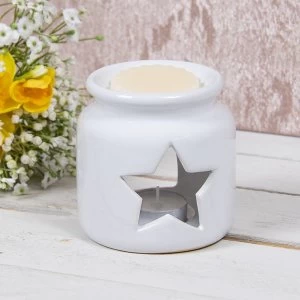 Ceramic White Star Wax Oil Warmer By Lesser & Pavey