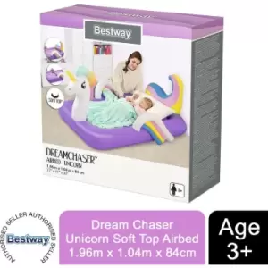 Bestway - Childrens Dream Chaser Unicorn Soft Top Airbed, 77'x41x33' for 3Y+