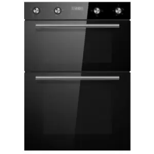 Cookology 90cm Electric Double Oven Built-under Design Touch Controls & Dials Quick Heat - Black