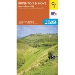 Ordnance Survey Explorer OL11 Brighton & Hove Map With Digital Version