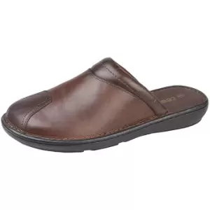 Roamers Mens Leather Clogs (8 UK) (Brown)