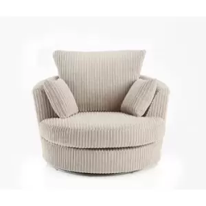 Canolo Luxury Swivel Chair Jumbo Cord Cream