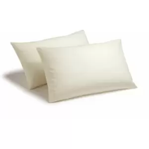 Charlotte Thomas - Poetry Plain Dye 144 Thread Count Combed Yarns Ivory Housewife Pillowcase Pair