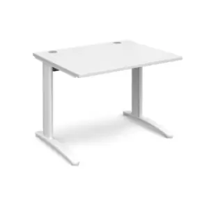 Office Desk Rectangular Desk 1000mm White Tops With White Frames 800mm Depth TR10