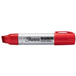 Sharpie Magnum Metal Permanent Marker Large Chisel Tip 14.8mm Line Red Pack of 12