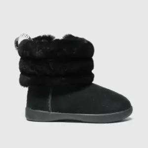 UGG Black Fluff Mini Quilted Girls Toddler Boots