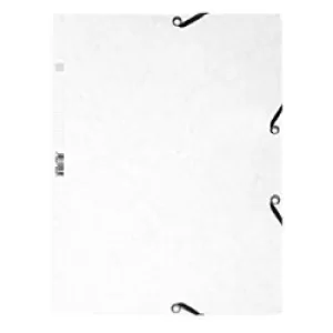 Exacompta Elasticated 3 Flap Folder A4, 400gsm, White, Pack of 25
