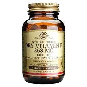 Solgar Dry Vitamin E 268mg 400iu Vegetable Capsules 50 vegicaps