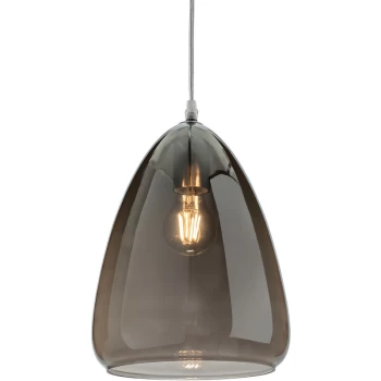 Firstlight - Willis Dome Pendant Light Chrome with Smoked Glass