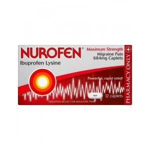 Nurofen Maximum Strength Migraine Pain 684mg Caplets 12 Caplets