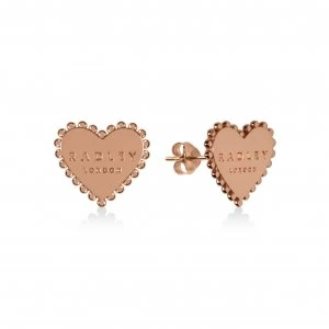 Radley 18ct Rose Gold Plated Sterling Silver Heart Earrings