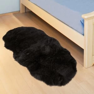 Homemaker Faux Fur Double Rug - Black