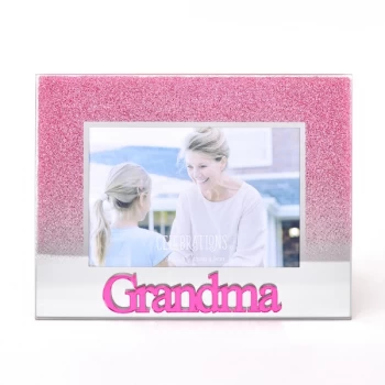 5" x 3.5" Pink Glitter Glass Frame - Grandma
