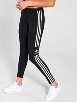adidas Originals 3 Stripe Trefoil Tights - Black, Size 14, Women