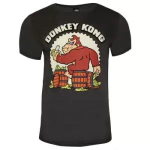Super Mario Mens Donkey Kong T-Shirt (S) (Dark Grey Heather)